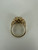 Vintage MCM 10k Gold Floral Brutalist Oval Peridot Ring 7.25