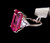 Vintage 999 Fine Silver Bubblegum Pink CZ Cubic Zirconia Diamond Cocktail Ring 8