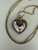 Vintage MCM 14k Gold Diamond Pave Ruby Halo Heart Pendant Necklace 16”