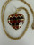 Vintage MCM Rare 18k Gold Plique De Jour Enamel Puffy Heart Pendant Necklace 18”