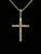 Vintage Sterling Silver Gold Vermeil CZ Cross Pendant Necklace 18.5”