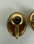 Vintage MCM 12k GF Rose Carved Cameo Oval Screw Back Earrings .75”