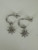Vintage Sterling Arched Dangling CZ North Star Starburst Pave Drop Earrings 1”