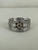 Vintage 14k White Gold Champagne Diamond Cluster Floral Affinity Ring 8