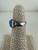 Vintage Sterling Silver Janice Paloma Zuni Needlepoint Turquoise Inlay Ring 5