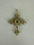 Vintage MCM 14k Gold Peridot Cluster Cross Pendant 1.75”