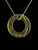 Vintage Sterling Gold Vermeil Live Laugh Love Circle Pendant Necklace 16.75”