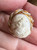 Antique Victorian 10k Yellow Gold Scrolled Seed Pearl Shell Cameo Brooch Pin