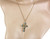 Antique Deco Rare 14k Gold Mine Cut Genuine 7+cttws Blue Zircon Cross Pendant 24