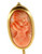 Antique 10k Gold Angel Skin Deep Pink High Relief Victorian Lady Cameo Stick Pin