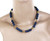 Antique Woven GF Gold Filled and Lapis w Quartz Beaded Necklace 17.25"