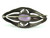 Antique Sterling Gothic Amethyst Crystal Paste Stunning Victorian Pin 1.75"