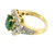 Vintage Sterling Gold Green Tourmaline Paste- Pave Diamonique Cocktail Ring  5