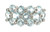 Vintage Sterling 3.25cttw Aquamarine + .14cttw Diamonds Three Row Band Ring 8