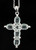 Vintage Sterling Christianity Cross 3.9 cttw Blue Topaz Necklace Rhodium 18"