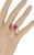 Vintage Sterling Statement Gold Vermeil 6.0ct Pink Sapphire Crystal Cut Ring 9