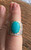 Vintage Sterling 8ct Turquoise Cab & 5.3ct Pave Crystal Cocktail Ring Sz 7.75