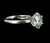 Vintage Sterling Silver Diamond Cubic Zirconia CZ Solitaire Engagement Ring 6.25