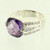 Vintage Statement Sterling 10ct Amethyst Checker Cut NOS Cocktail Ring Sz 7.75