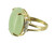 Vintage 14k Gold 18ct Pale Green Jadeite Jade Statement Oval Diamonds Ring Sz 8