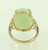 Vintage 14k Gold 18ct Pale Green Jadeite Jade Statement Oval Diamonds Ring Sz 8
