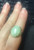 Vintage 14k Gold 18ct Pale Green Jadeite Jade Statement Oval Diamonds Ring Sz 8