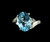 Vintage Sterling Silver Blue Topaz & Clear Paste Rhinestone Statement Ring Sz 8