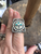Vintage Funky Mexican Style Glass Turquoise Silver Plated Ring Adj 1960'S Sz 5-7