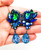 Vintage Juliana AB Blue Green Watermelon Aurora Borealis Rhinestone Cluster Statement Earrings