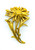 Vintage Dujay Attributed Enamel Crystal Rhinestone Daisy Flower Gold Dress Clip