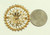 Vintage Deco Gold Sterling Filigree Wire Work Pin Portugal Wheel Spike Design