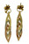 Vintage 14K Tri Gold Mesh Flat Snake Braid Chain Post Dangle Earrings 1970's