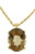Vintage 1950's 12K GF Gold Filled 7.70CT Large Oval Smoky Quartz Necklace 16"