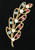 Vintage 14k Gold Filigree Ruby Persian Turquoise Pearl Leaf Open Work Pin 2.25"