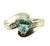 Vintage 14k White Gold Trillion .46ct Aquamarine & .05 Ct Diamonds Ring Sz 7