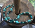 Vintage Sterling Navajo Kingman Turquoise Chunks Silver Pearls Bead Necklace 19"