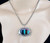 Vintage Sterling Silver Dichroic Art Glass Cityscape Pendant Necklace 23"