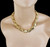 Vintage Trifari Gold-tone Leaves Mid Century Link Choker Necklace 14-16”