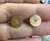 Vintage 14K Yellow Gold Diamond Florentine Finish Round Screwback Earrings