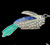 Vintage Toucan Silver Plate Rhinestones 70’s Blue Enamel Pendant Necklace
