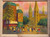 Vintage Carlos Tafoya Impasto Oil Painting Cityscape  Mexico New Mexico NM 1960