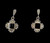 Vintage Deco Sterling Silver Marcasite Black Onyx Geometric Drop Dangle Earrings
