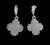 Vintage Deco Sterling Silver Marcasite Black Onyx Geometric Drop Dangle Earrings