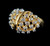 Vintage Gold Over Silver Diamonds Domed Statement Ring sz 8
