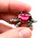 Vintage Art Deco Sterling Silver Ruby Paste Rhinestone Turtle Pin Brooch