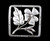 Antique Sterling Silver 1930's Square Floral Wild Flower Brooch Pin