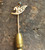 Antique Victorian 10K Gold Seed Pearl Green Paste Flower Stick Pin