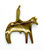 Vintage Laura Birch Tribal Man On Horse Modernist Gold Tone Pin Brooch