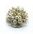 Vintage Weiss Attributed Faux Pearl Aurora Borealis Crystal Cluster Pin Brooch