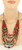 Vintage Hippie Red Coral Turquoise Gemstones Silver Plated 5 Strand Necklace 20"